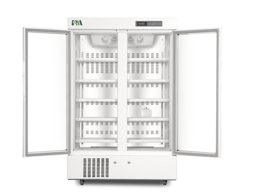 pharmacie de la porte à deux battants 656L et réfrigérateur de laboratoire avec la porte en verre et la lumière intérieure de LED