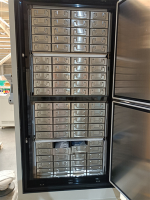 Réfrigérateur droit pulvérisé de congélateur très réduit vaccinique de la température du degré 588L d'acier moins 86