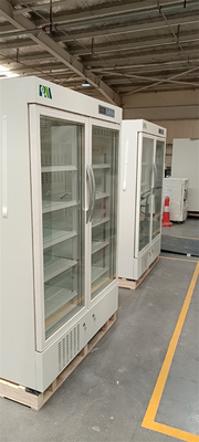 réfrigérateur vaccinique de réfrigérateur de double pharmacie biomédicale en verre ergonomique de la porte 656L pour l'équipement d'hôpital