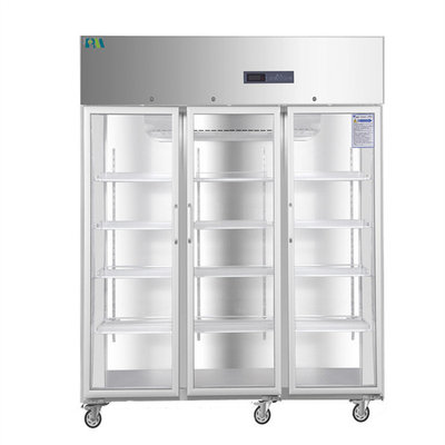 1500 réfrigérateur vaccinique médical de pharmacie en verre de porte de l'affichage numérique trois du litre LED