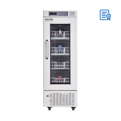 Cabinet de banque de sang 208L avec système de refroidissement par air forcé pour les stations sanguines assurant un stockage sûr