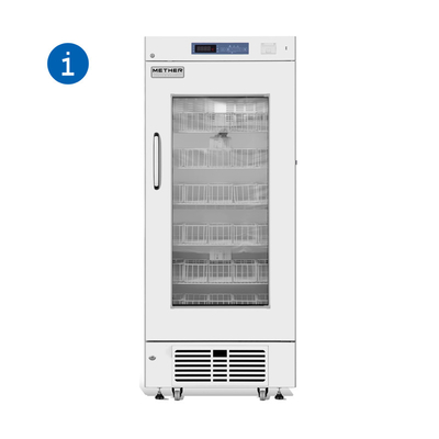 208L Portable Hôpital Banque de sang Cabinet réfrigérateur avec chauffage de la mousse porte de verre pour le stockage en toute sécurité