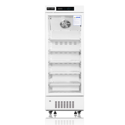 2-8 réfrigérateur médical pharmaceutique de réfrigérateur de grande capacité du degré 312L avec la porte en verre simple pour le stockage vaccinique