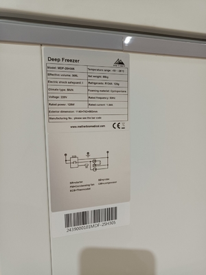 MDF-40H305 -40°C congélateur de poitrine biomédical 305L congélateur de stockage cryogénique médical