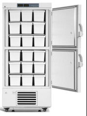 528L degré droit du réfrigérateur -25 de congélateur de laboratoire de chambres de la capacité deux avec la porte deux solide
