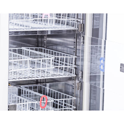 réfrigérateurs médicaux droits de banque du sang de 208L PROMED avec la porte de chauffage Frost automatique de verre spongieux